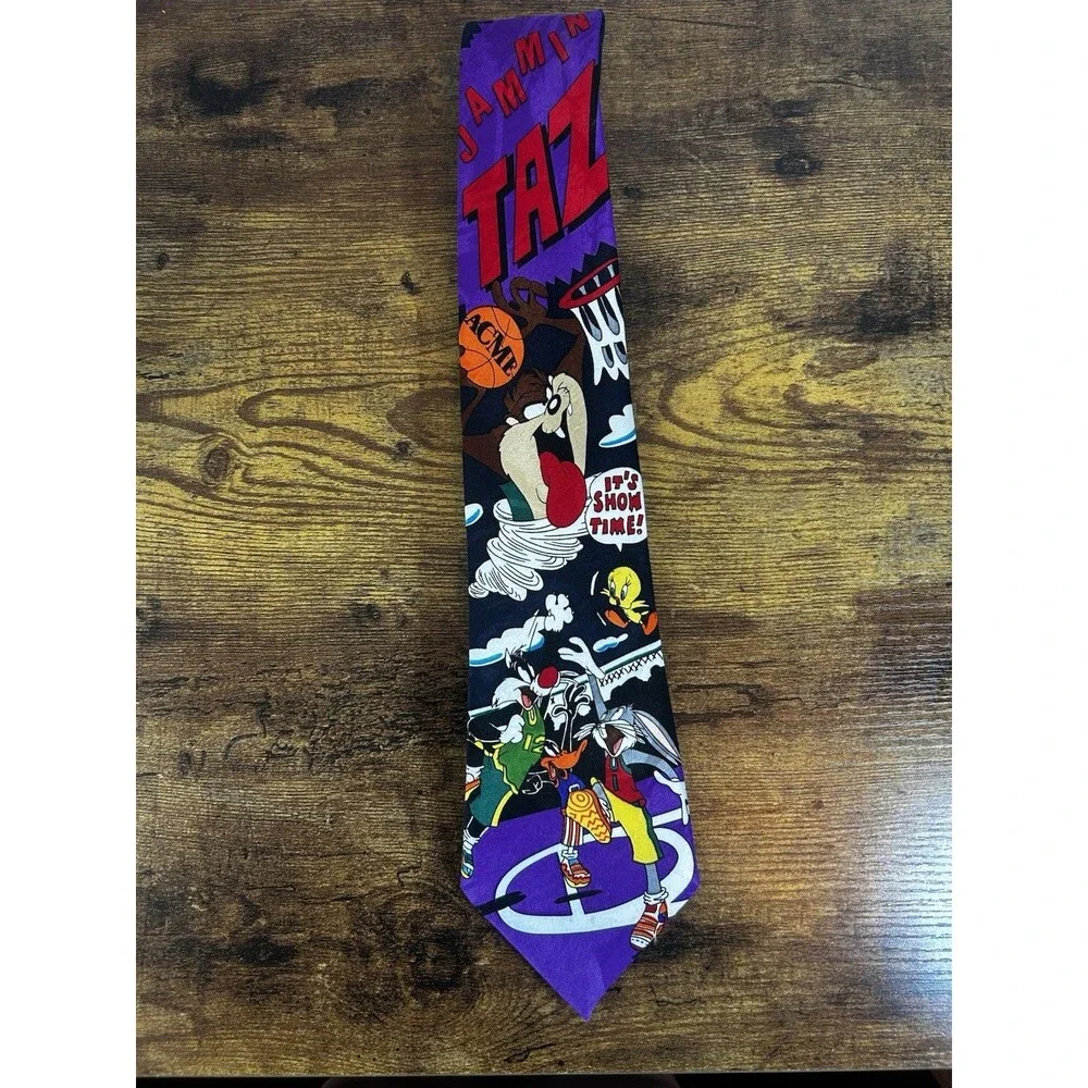 Looney Tunes Mania Taz Basketball Neck Tie Vintage 1994 Warner Bros Vintage Fun
